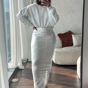 Metallic  High-Waisted Pencil Skirt  M/L